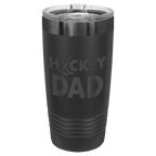 Black 20 oz. ringneck tumbler with a ghost black plated ring and clear slider lid