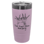 Moody lilac 20 oz. ringneck tumbler with a ghost black plated ring and clear slider lid