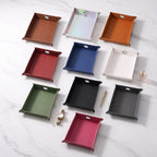 Large leatherette valet tray with snap corners and stitched edges — custom engraved desk valet tray by Solano Laser Craft