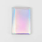 Holographic leatherette passport wallet, closed front view