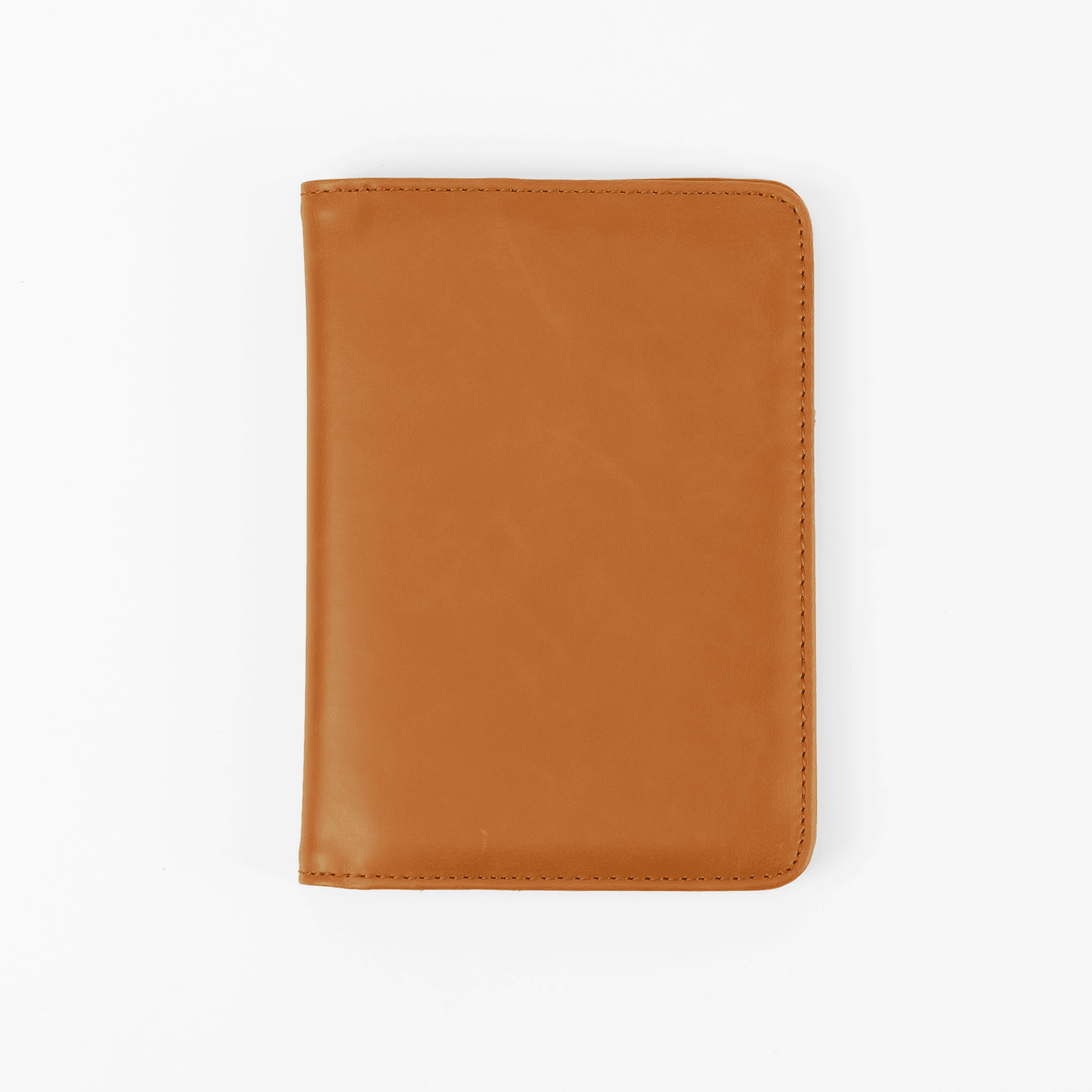 Rawhide leatherette passport wallet, closed front view