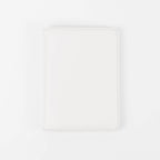 White leatherette passport wallet, closed front view