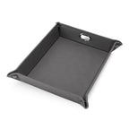 Gray leatherette dump tray assembled with gunmetal corner snaps