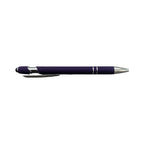 Purple soft touch stylus pen with chrome accents and stylus tip