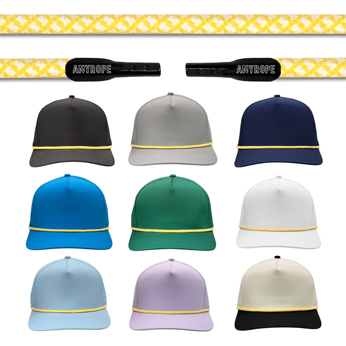Canary Hatch Anyrope interchangeable hat rope — braided snapback rope