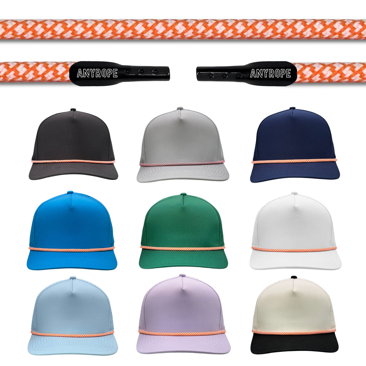 Creamsicle Hatch Anyrope interchangeable hat rope — braided snapback rope