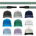 Purple and Lime Hatch Anyrope interchangeable hat rope — braided snapback rope