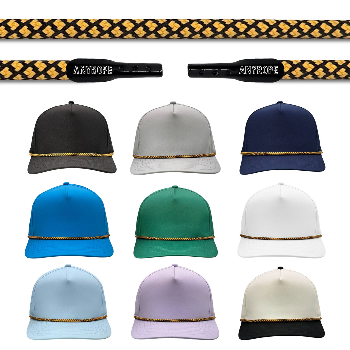 Vegas Hatch Anyrope interchangeable hat rope — braided snapback rope