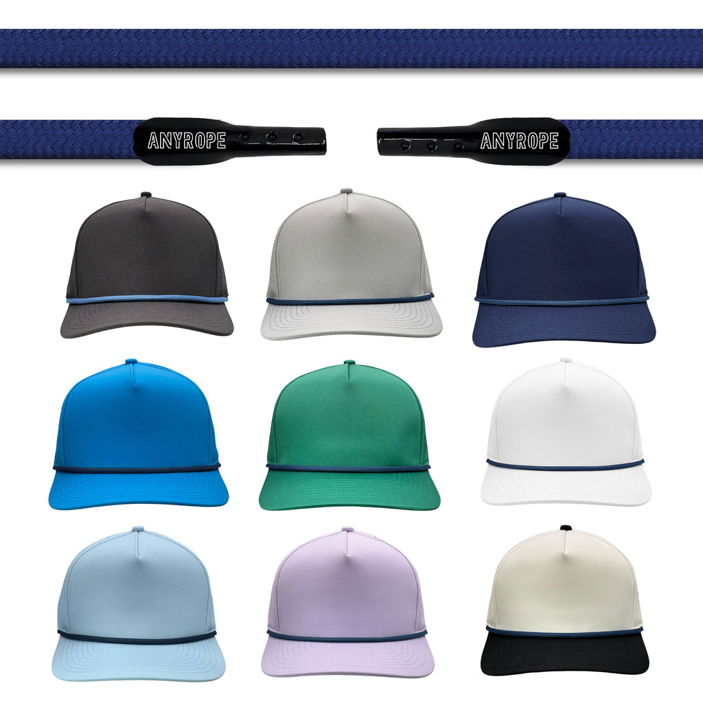 Navy Anyrope interchangeable hat rope — braided snapback rope