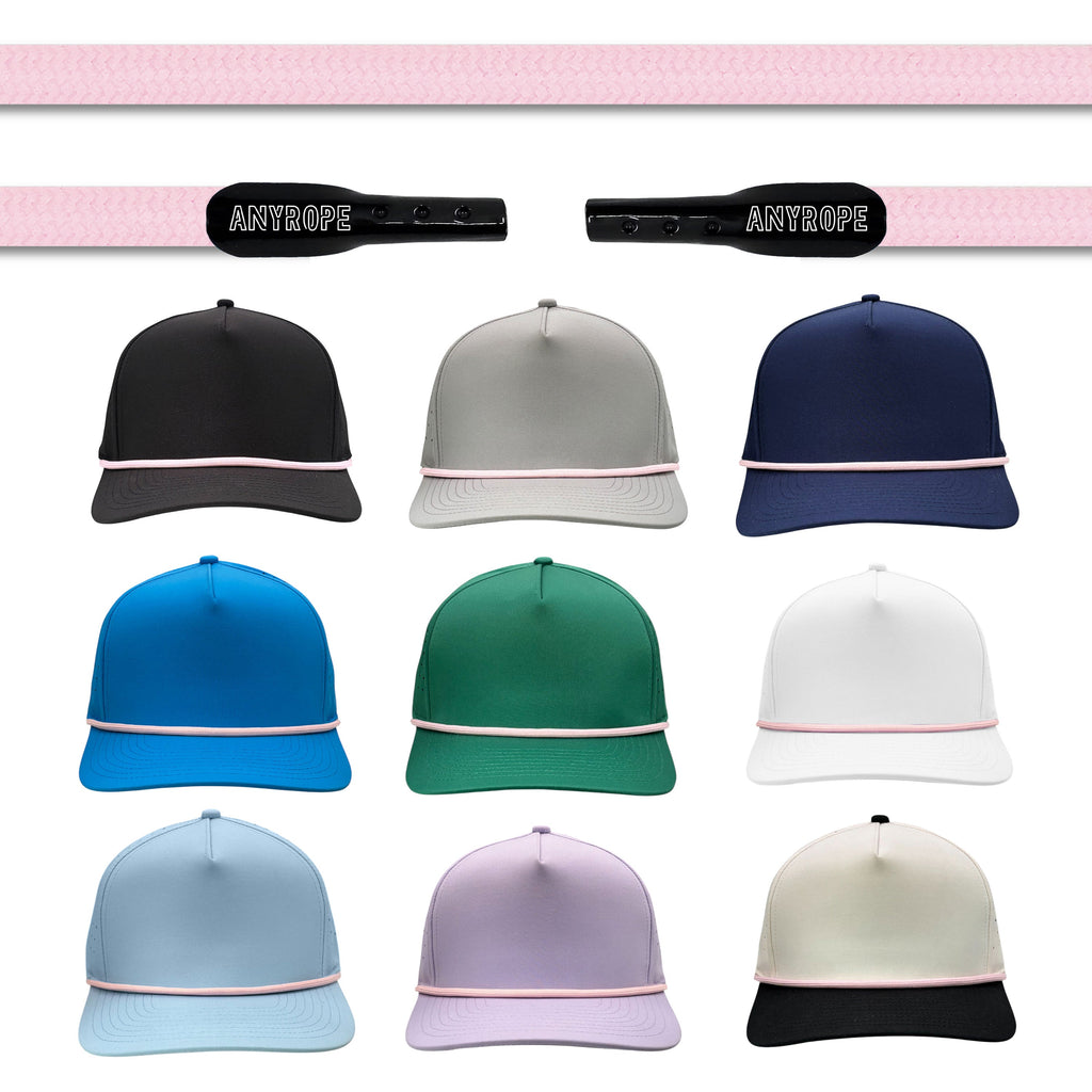 Soft Pink Anyrope interchangeable hat rope — braided snapback rope