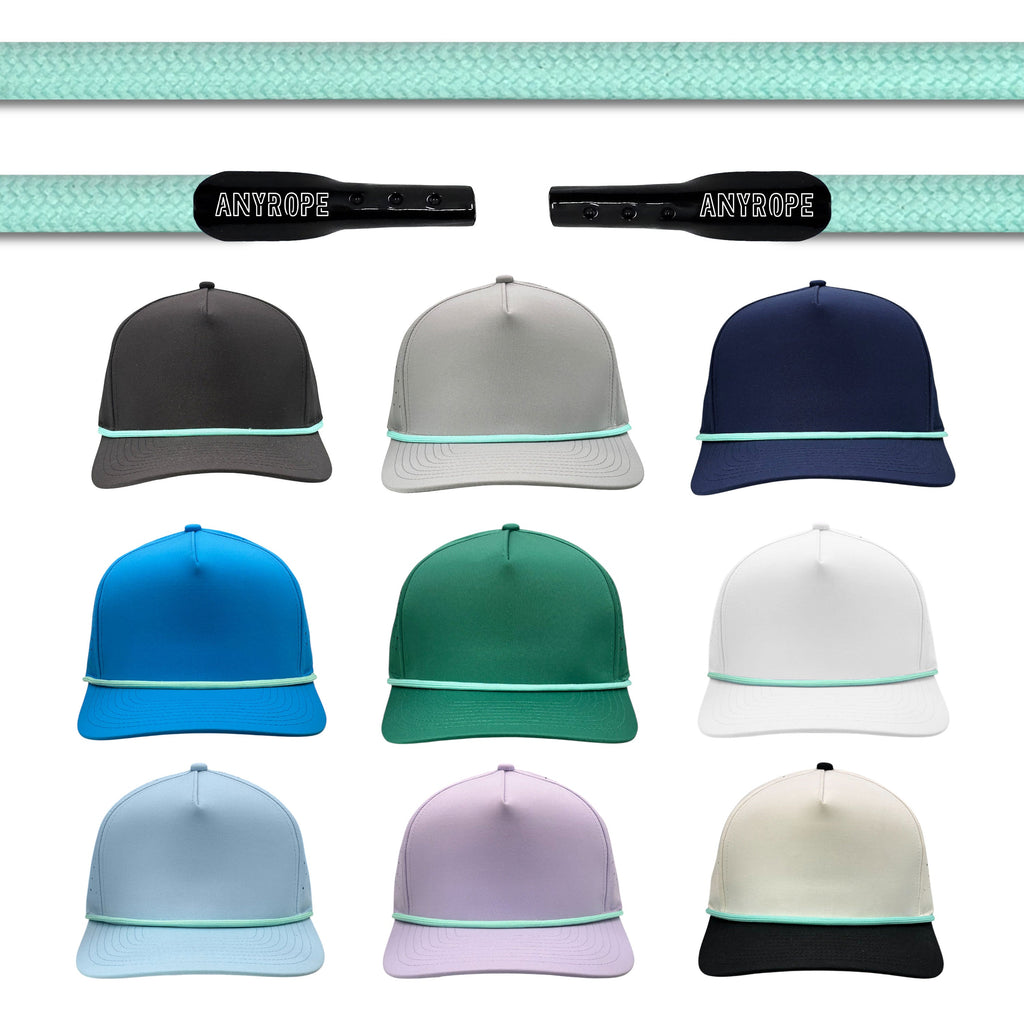 Teal Anyrope interchangeable hat rope — braided snapback rope