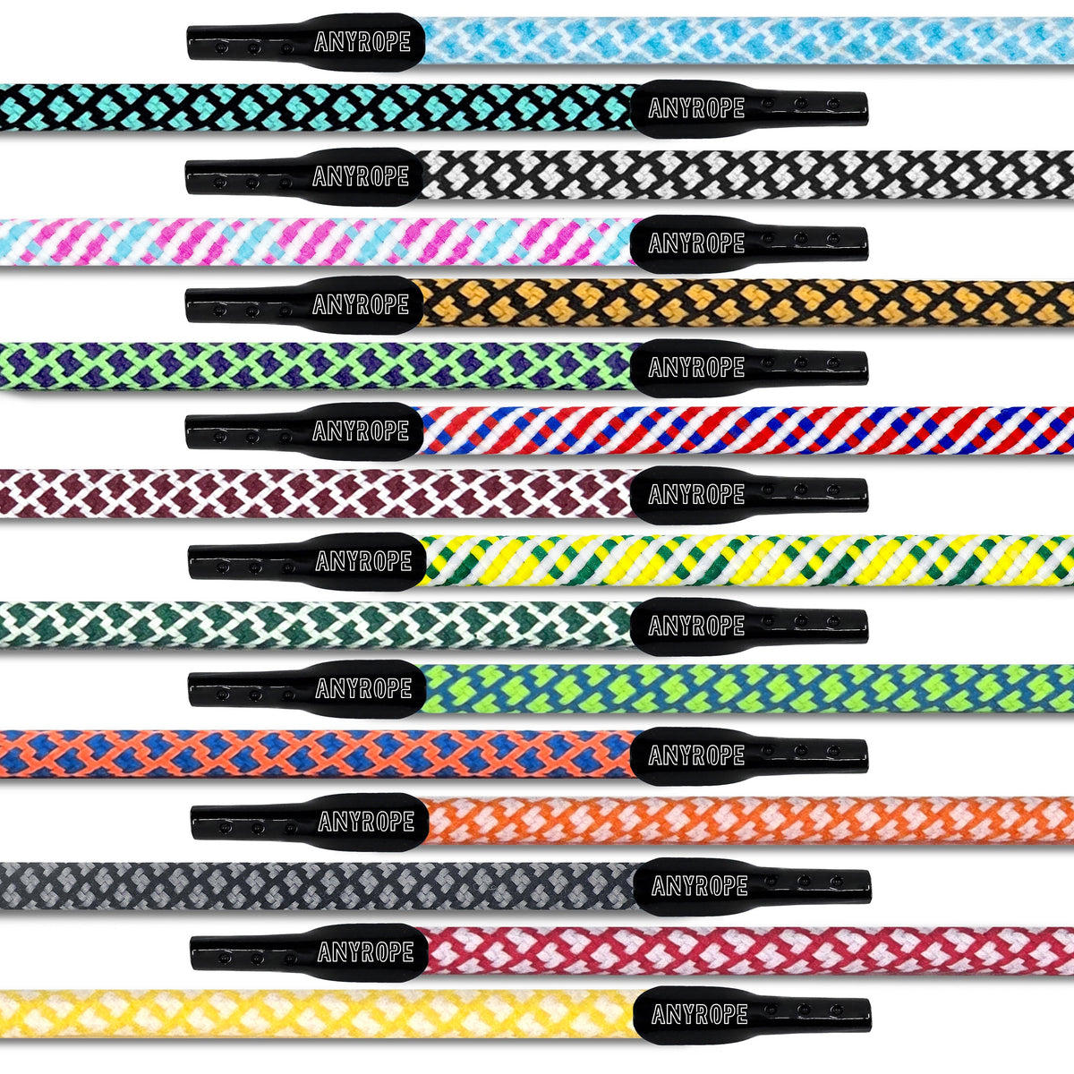 Anyrope stock hat ropes — hatch and two-tone patterns