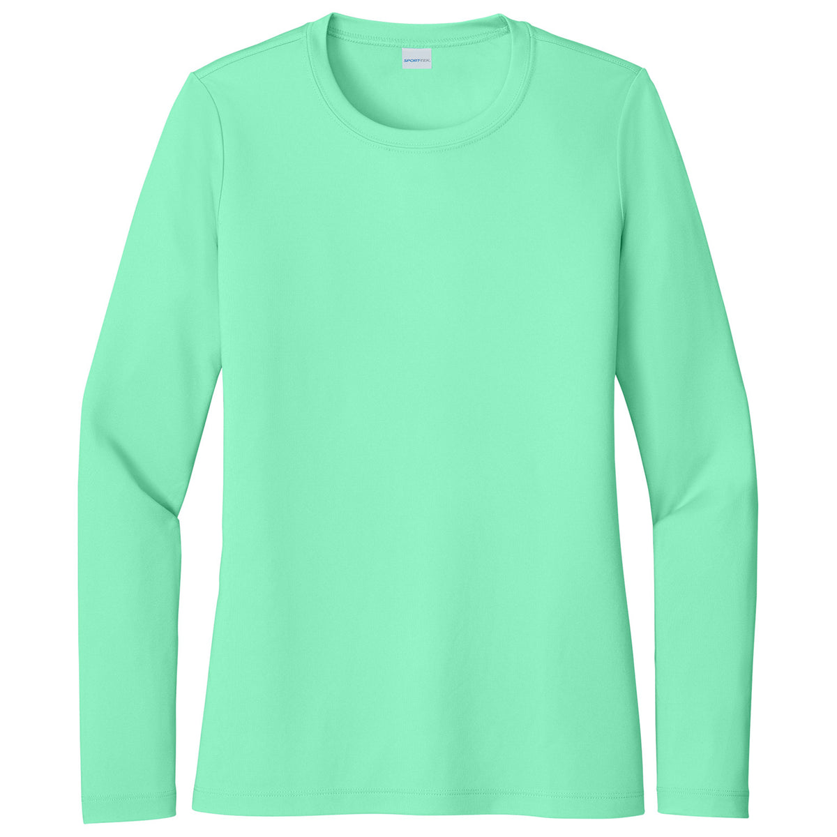 Seafoam women's long sleeve sun shirt, front view variant-womens-seafoam-s variant-womens-seafoam-m variant-womens-seafoam-l variant-womens-seafoam-xl variant-womens-seafoam-2xl variant-womens-seafoam-3xl