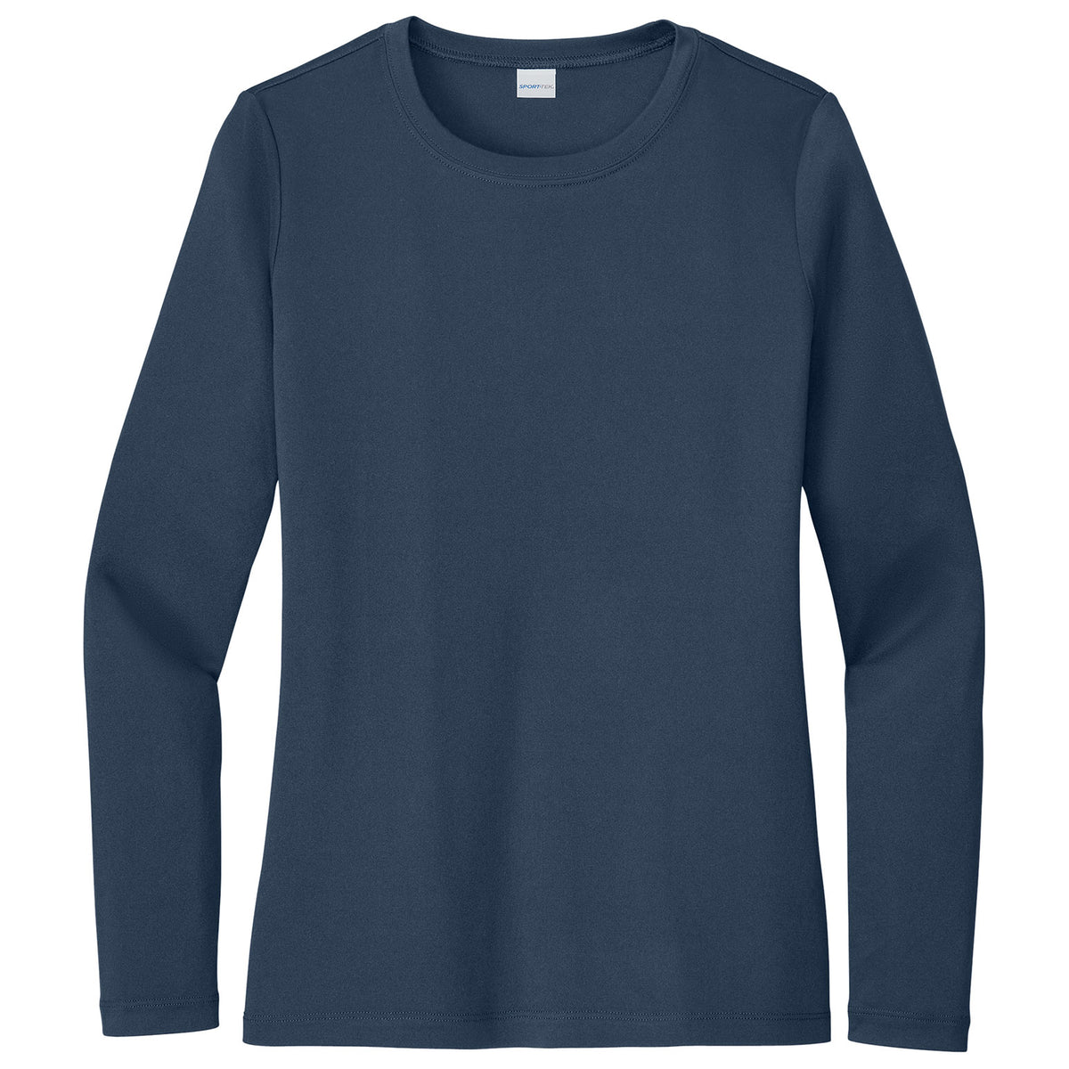 Navy women's long sleeve sun shirt, front view variant-womens-navy-s variant-womens-navy-m variant-womens-navy-l variant-womens-navy-xl variant-womens-navy-2xl variant-womens-navy-3xl