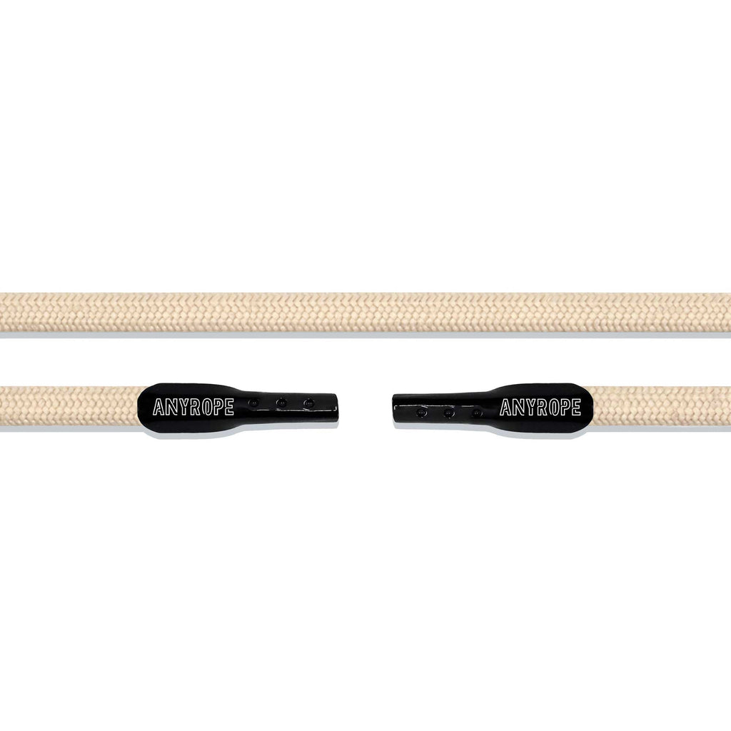 Cream Anyrope interchangeable hat rope — braided snapback rope