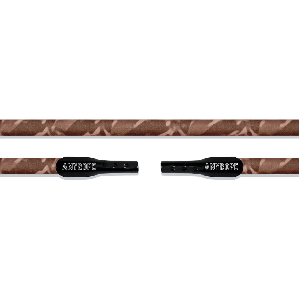 Brown Camo Anyrope interchangeable hat rope — braided snapback rope