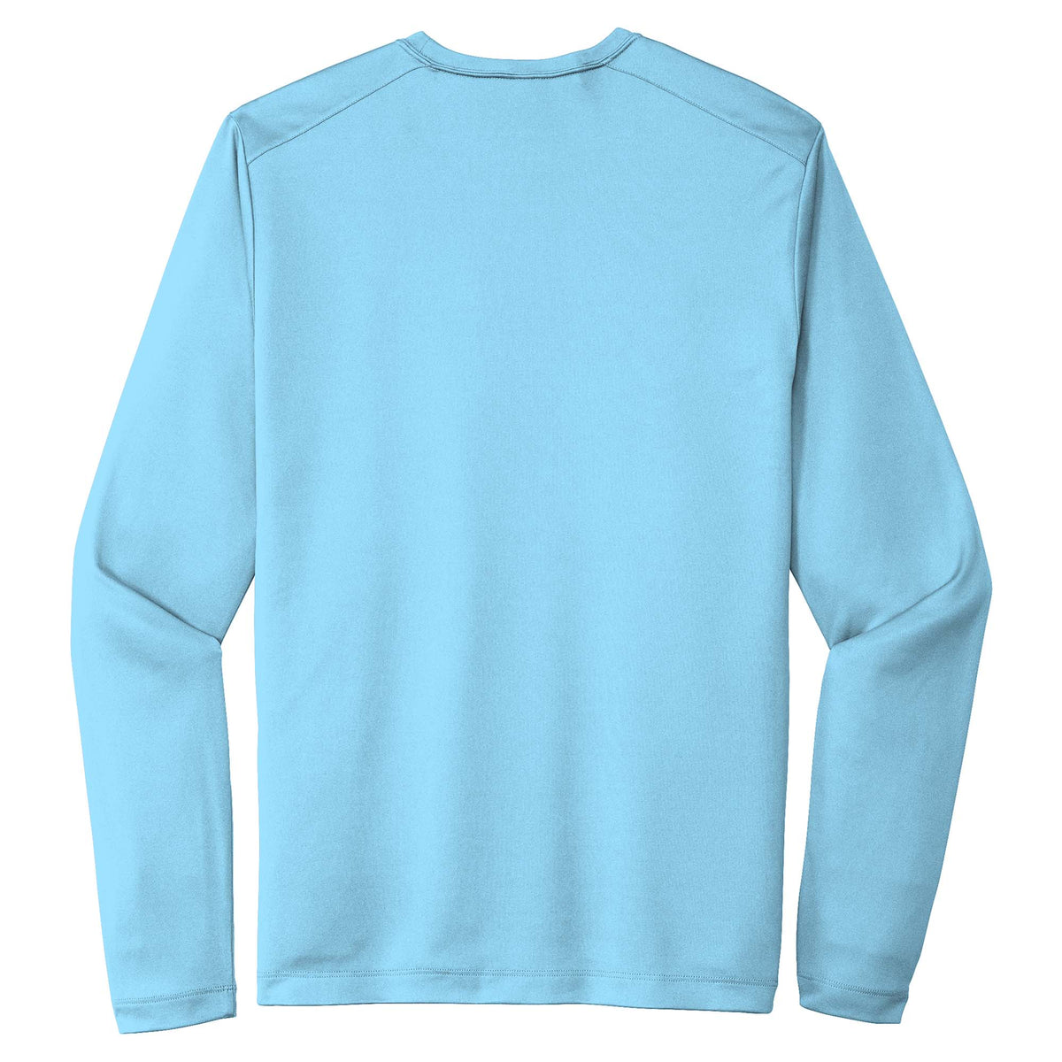 Light Blue men's long sleeve sun shirt, back view apparel-back variant-mens-light-blue-s variant-mens-light-blue-m variant-mens-light-blue-l variant-mens-light-blue-xl variant-mens-light-blue-2xl variant-mens-light-blue-3xl