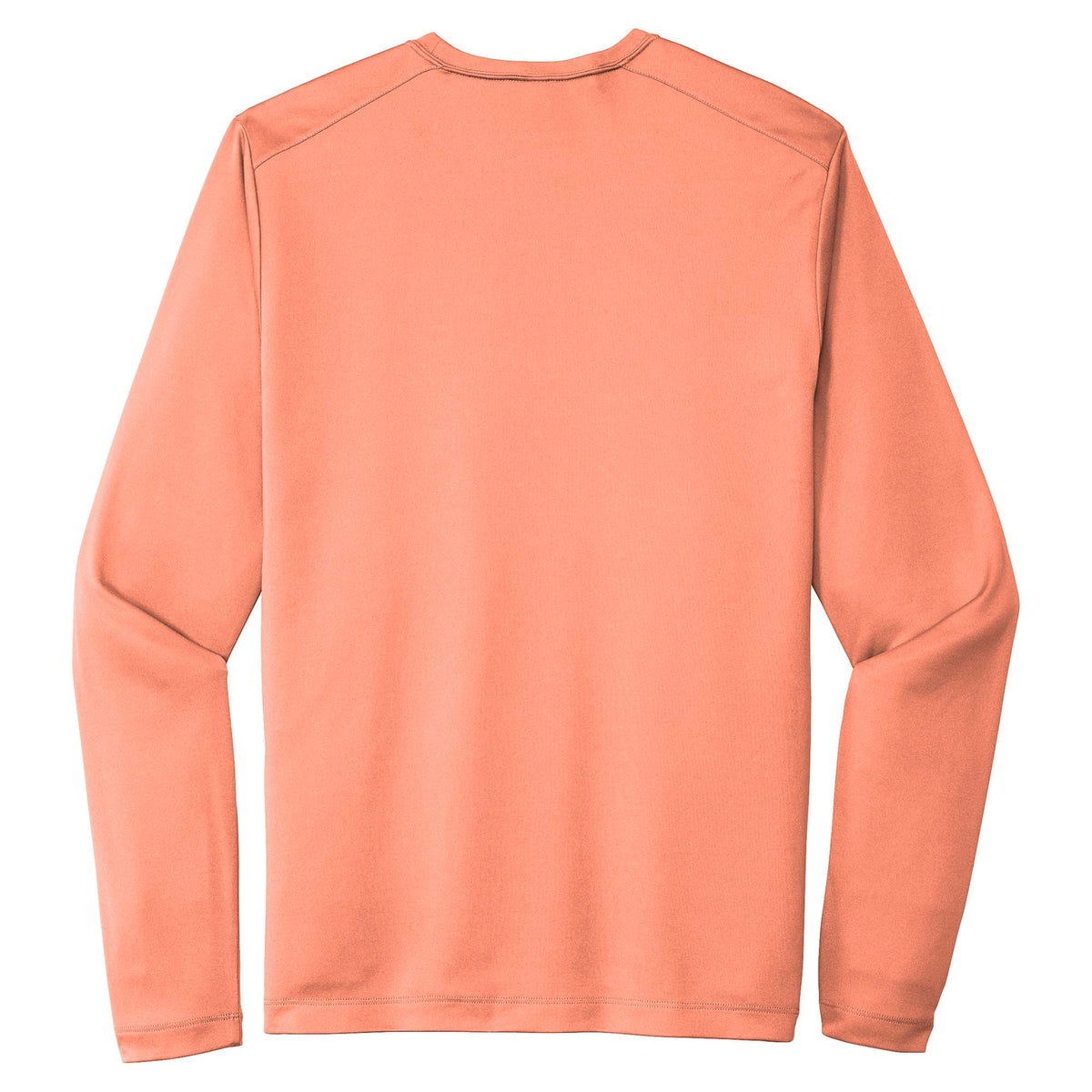 Coral men's long sleeve sun shirt, back view apparel-back variant-mens-coral-s variant-mens-coral-m variant-mens-coral-l variant-mens-coral-xl variant-mens-coral-2xl variant-mens-coral-3xl
