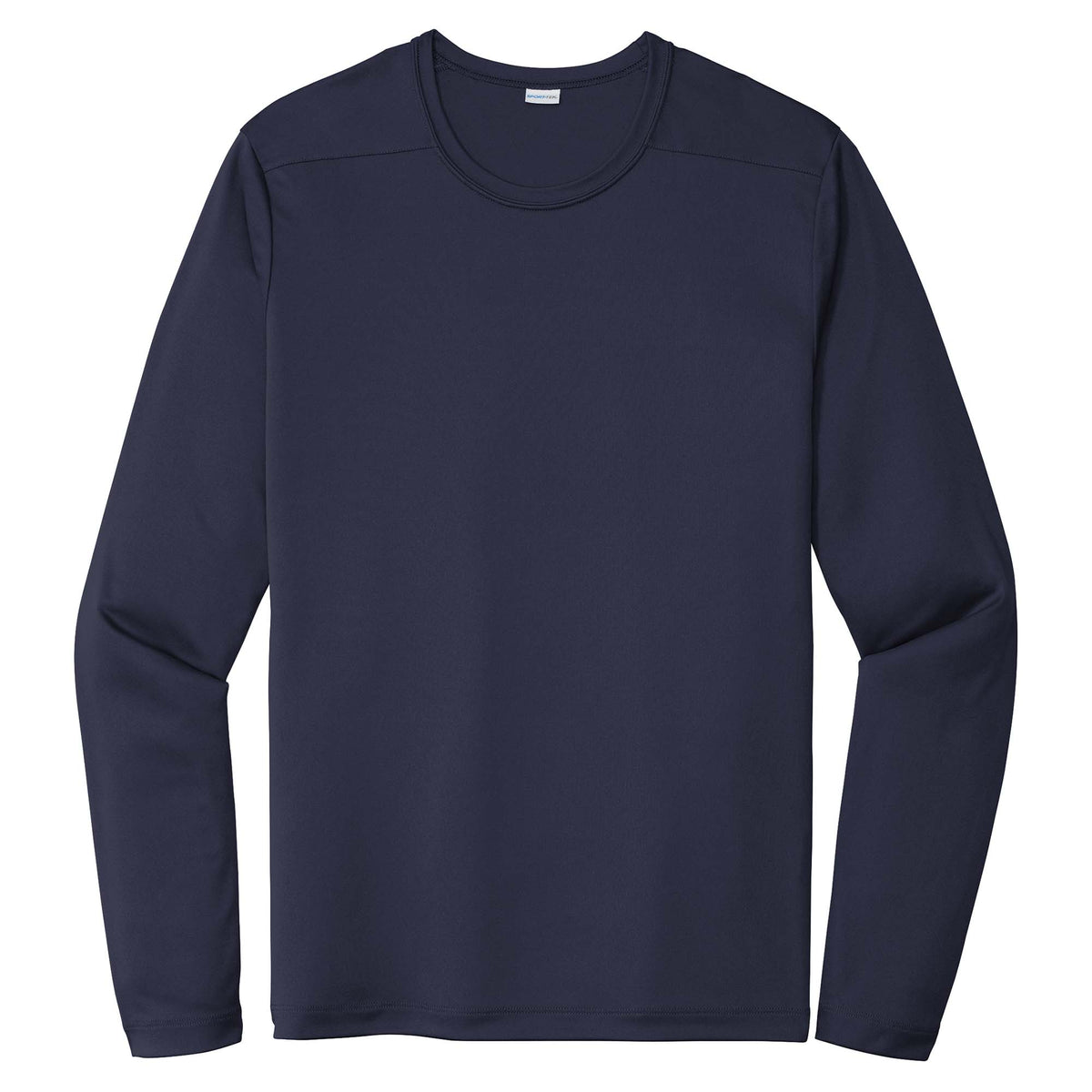 Navy men's long sleeve sun shirt, front view variant-mens-navy-s variant-mens-navy-m variant-mens-navy-l variant-mens-navy-xl variant-mens-navy-2xl variant-mens-navy-3xl