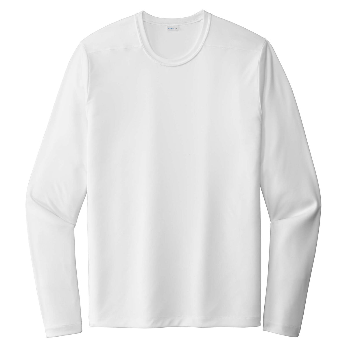 White men's long sleeve sun shirt, front view variant-mens-white-s variant-mens-white-m variant-mens-white-l variant-mens-white-xl variant-mens-white-2xl variant-mens-white-3xl