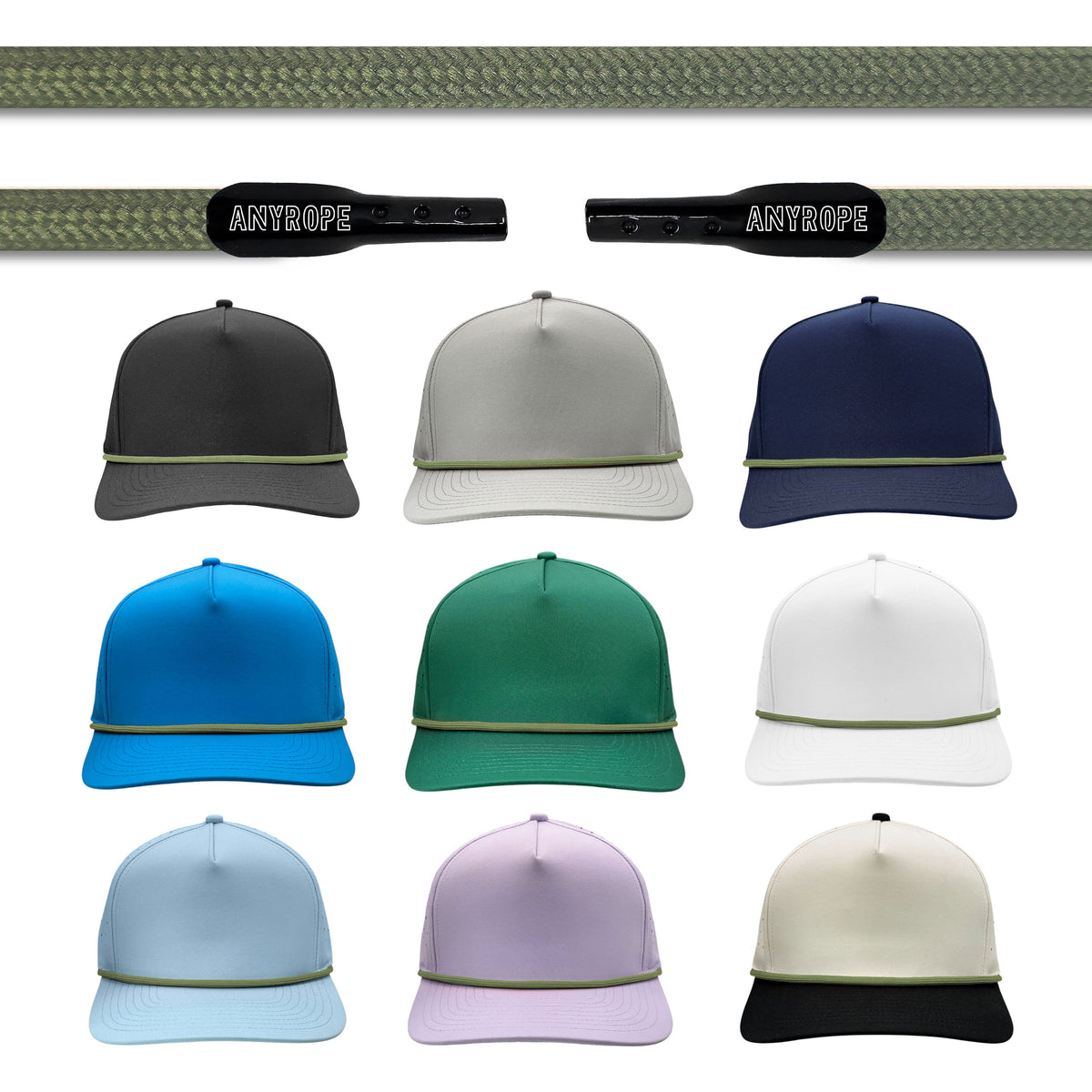 Moss Anyrope interchangeable hat rope — braided snapback rope