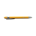 Tangerine soft touch stylus pen with chrome accents and stylus tip