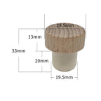 Dimension diagram of the beechwood wine stopper