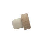 Beechwood wine stopper standing upright with its tapered plug