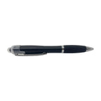 Black light up pen with chrome accents