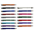 Metal pens shown in all sixteen colors