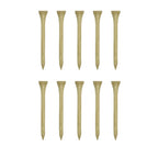 Wooden golf tees arranged in rows