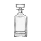 Square 750 mL whiskey decanter with a decorative glass topper and base