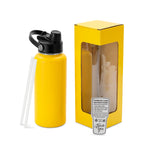 Yellow 32 oz. insulated water bottle with sport lid and gift box