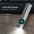 Olight ArkPro flat EDC flashlight in Silver Graphite