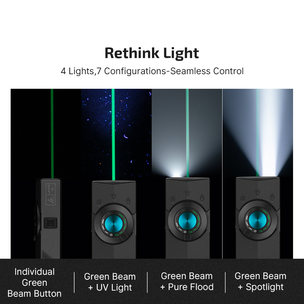 ArkPro four lights and seven configurations with the green laser