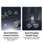 Baton 4 Pro side and tail switches, plus magnetic and USB-C charging