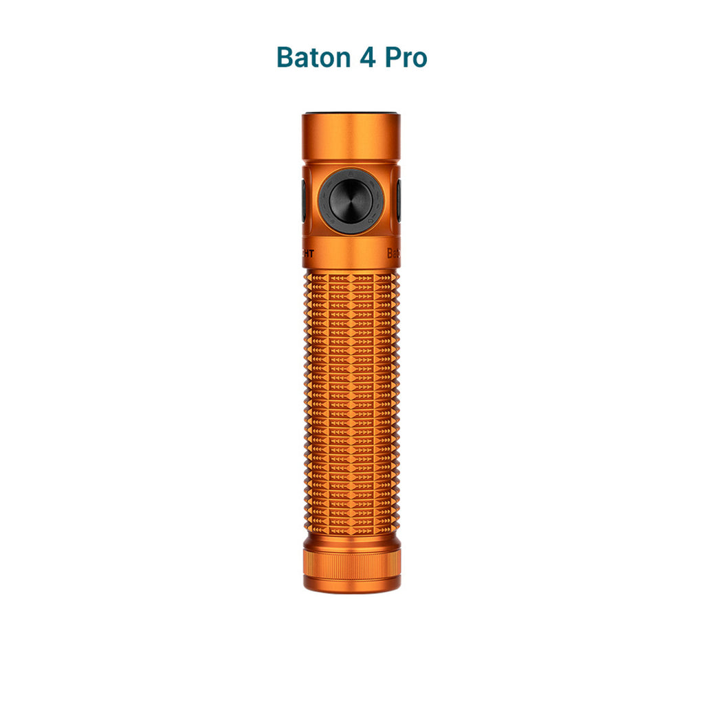 Olight Baton 4 Pro flashlight in Orange