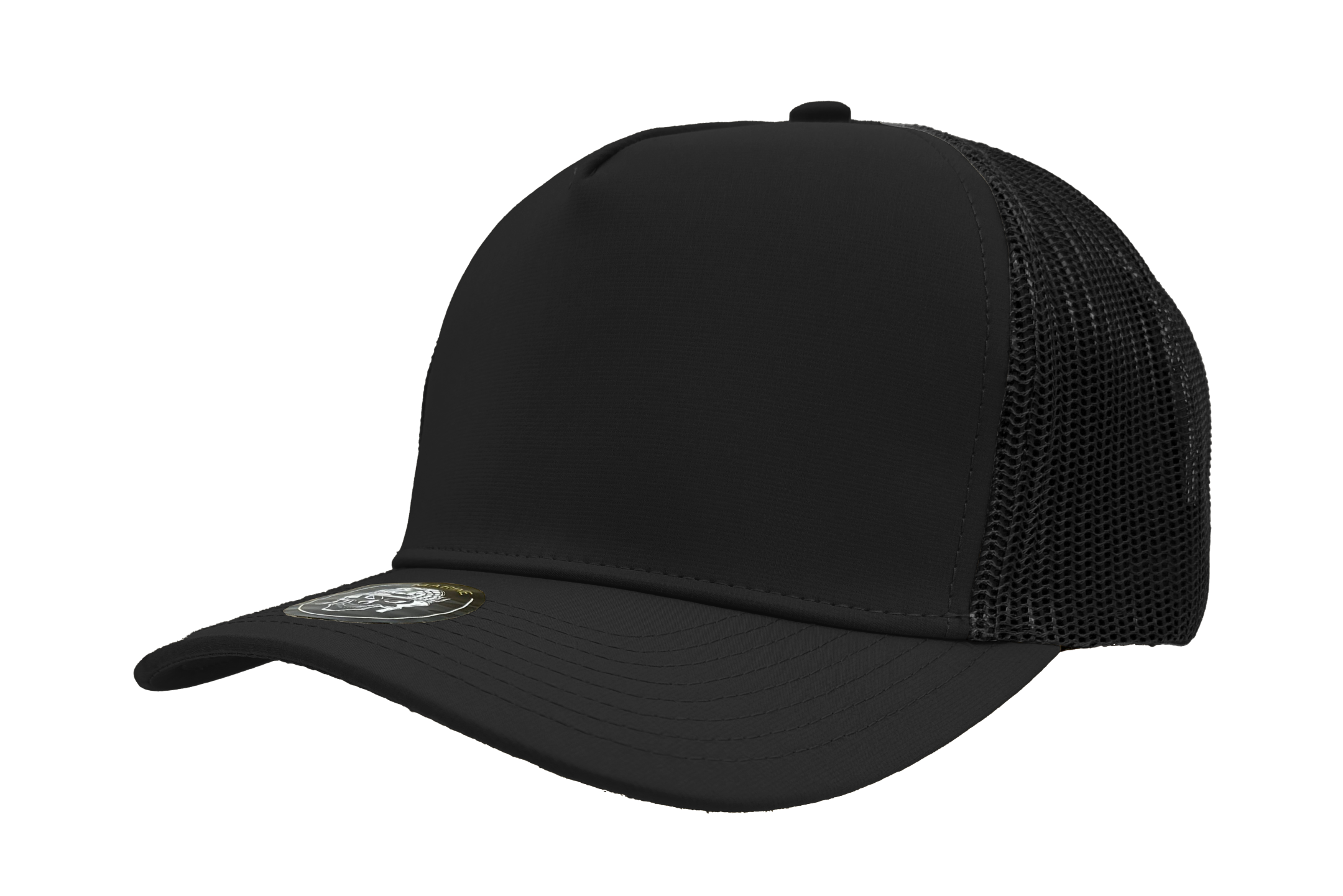Black Zapped Marine five-panel mesh back snapback — custom patch work hat