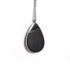 Teardrop pendant in black African blackwood on a stainless steel chain