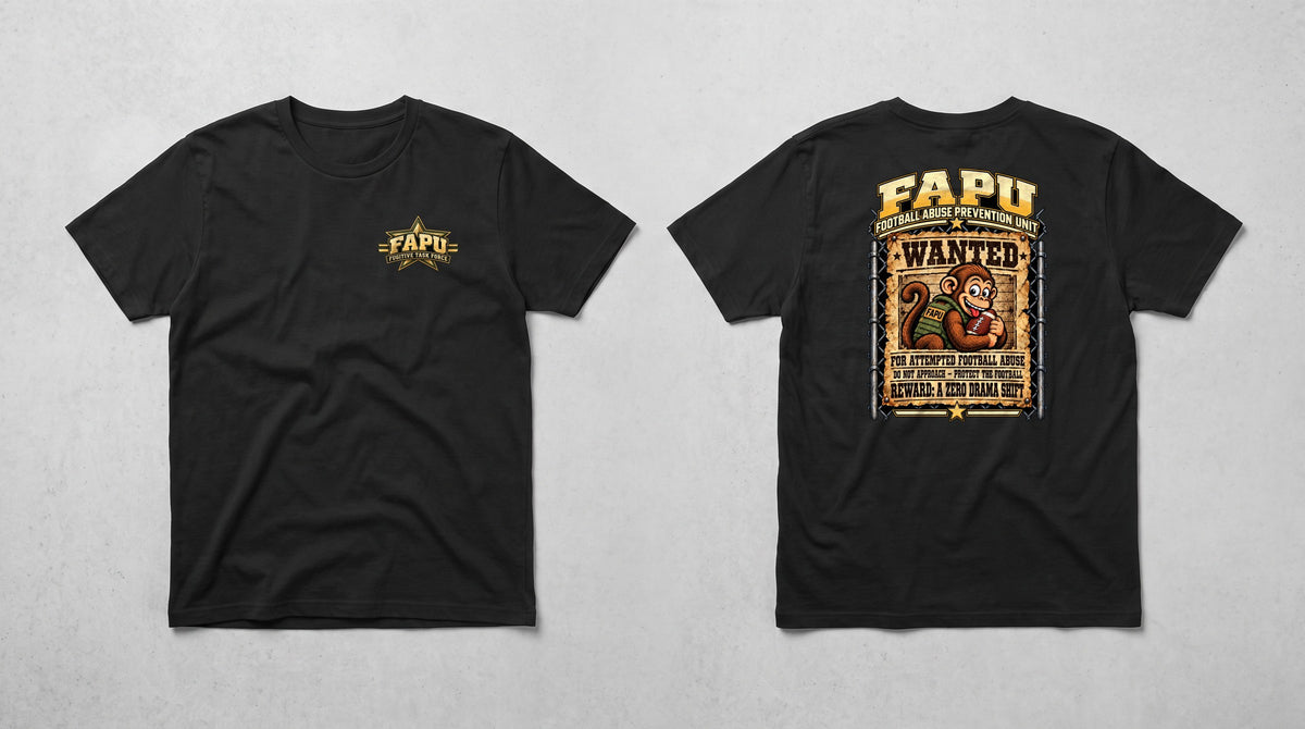 FAPU Fugitive Task Force Tee in black, front and back