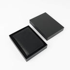 Leatherette passport wallet in its gift box — custom engraved passport cover by Solano Laser Craft