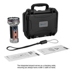 Olight Marauder Mini 2 Stonewashed Stars and Stripes edition with its hard carry case