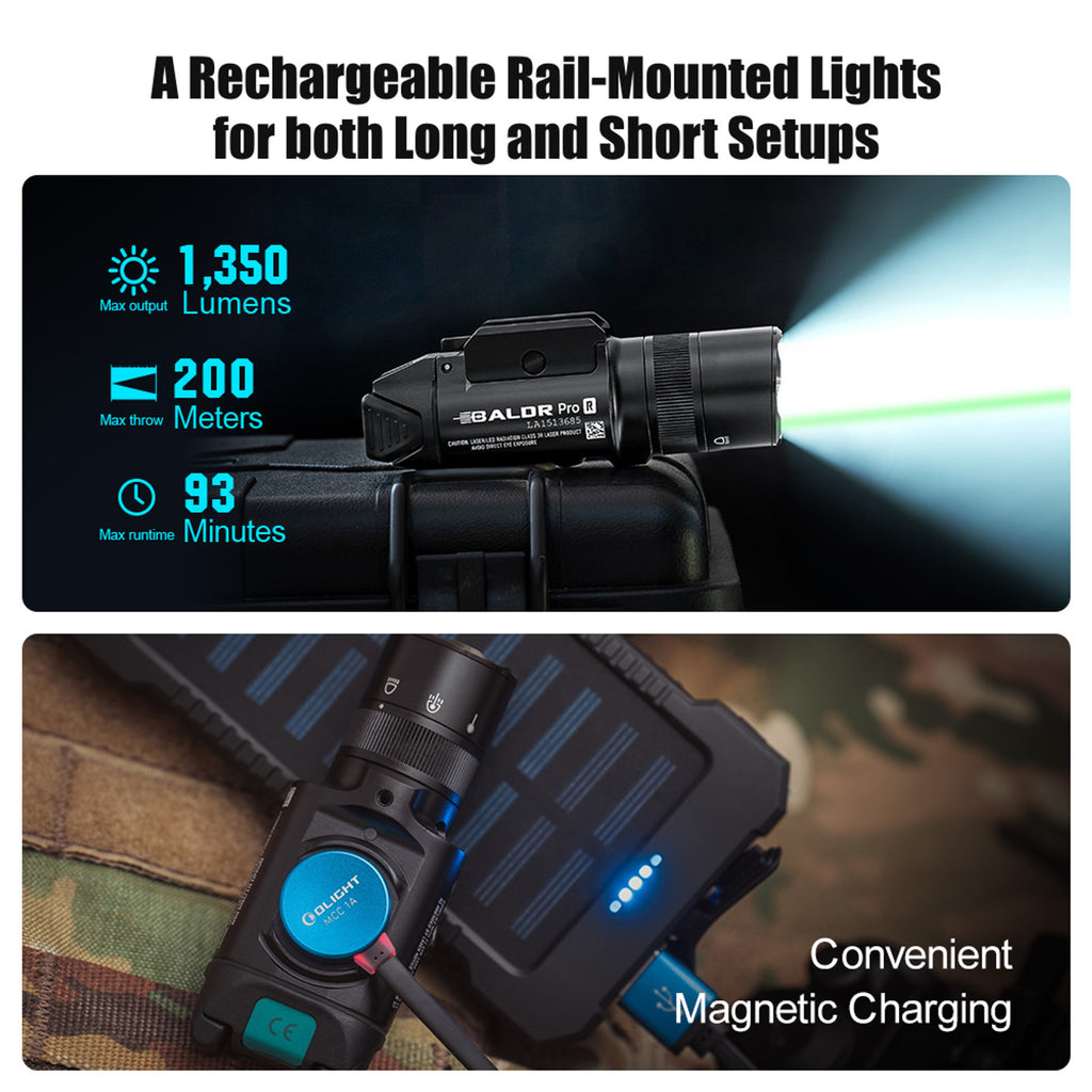 Olight Baldr Pro R 1,350 lumens, 200 meters, magnetic charging