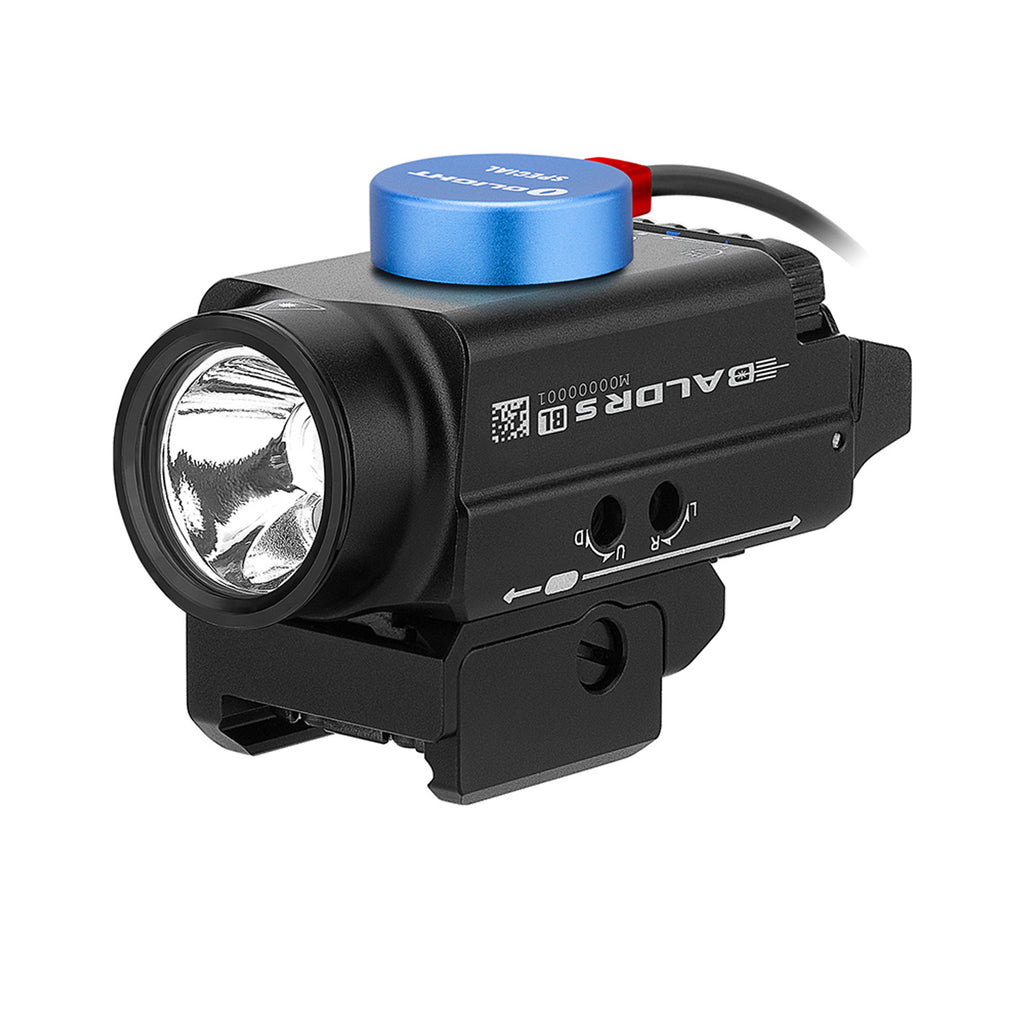 Olight Baldr S on its magnetic charging cable
