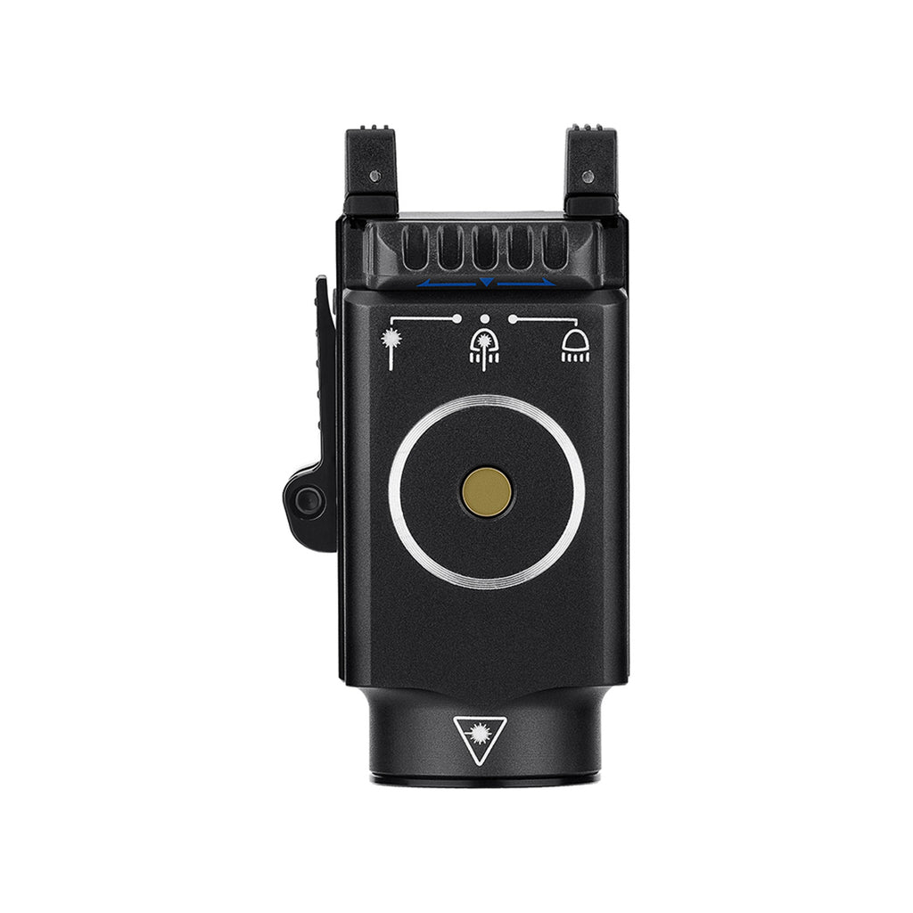 Olight Baldr S, rear view of the switches