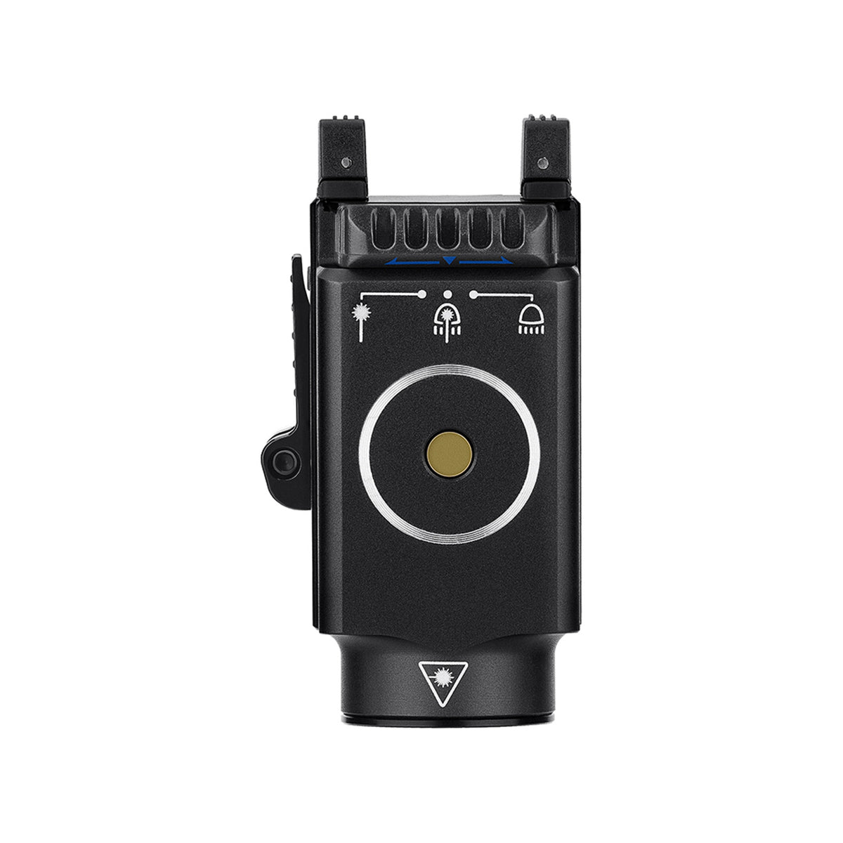 Olight Baldr S, rear view of the switches