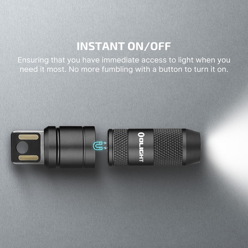 iMini 2 magnetic cap: pull the body off and the light comes on