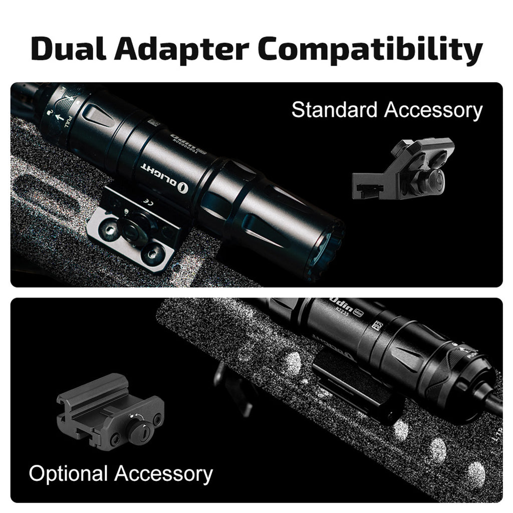 Olight Odin Mini M-LOK mount and optional Picatinny adapter