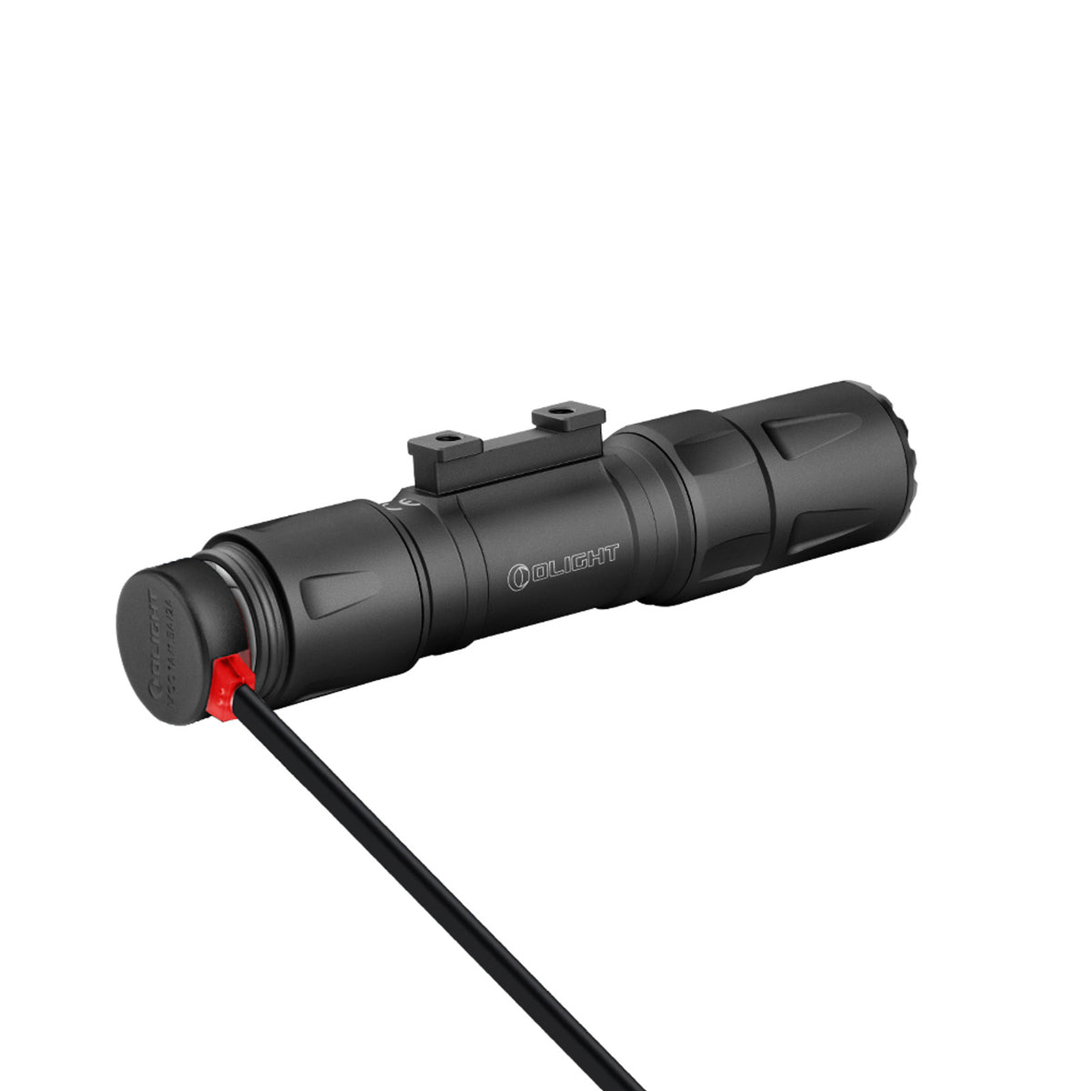 Olight Odin S with the remote switch cable connected