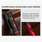 O'Pen 3 switches between its light sources from the clip